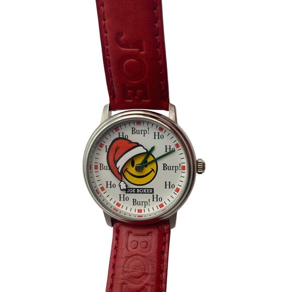 Rare Vintage Joe Boxer Watch-Rotating Santa Hat - Leather Band New Battery - Picture 1 of 11